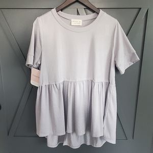 NWT light grey peplum top